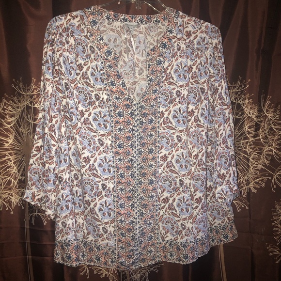 Paraphrase Tops - PARAPHRASE StitchFix Plus Size Boho Floral Blouse